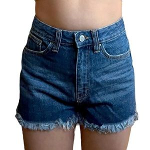 Frayed Hem High Rise Cut Off Jean Shorts 26